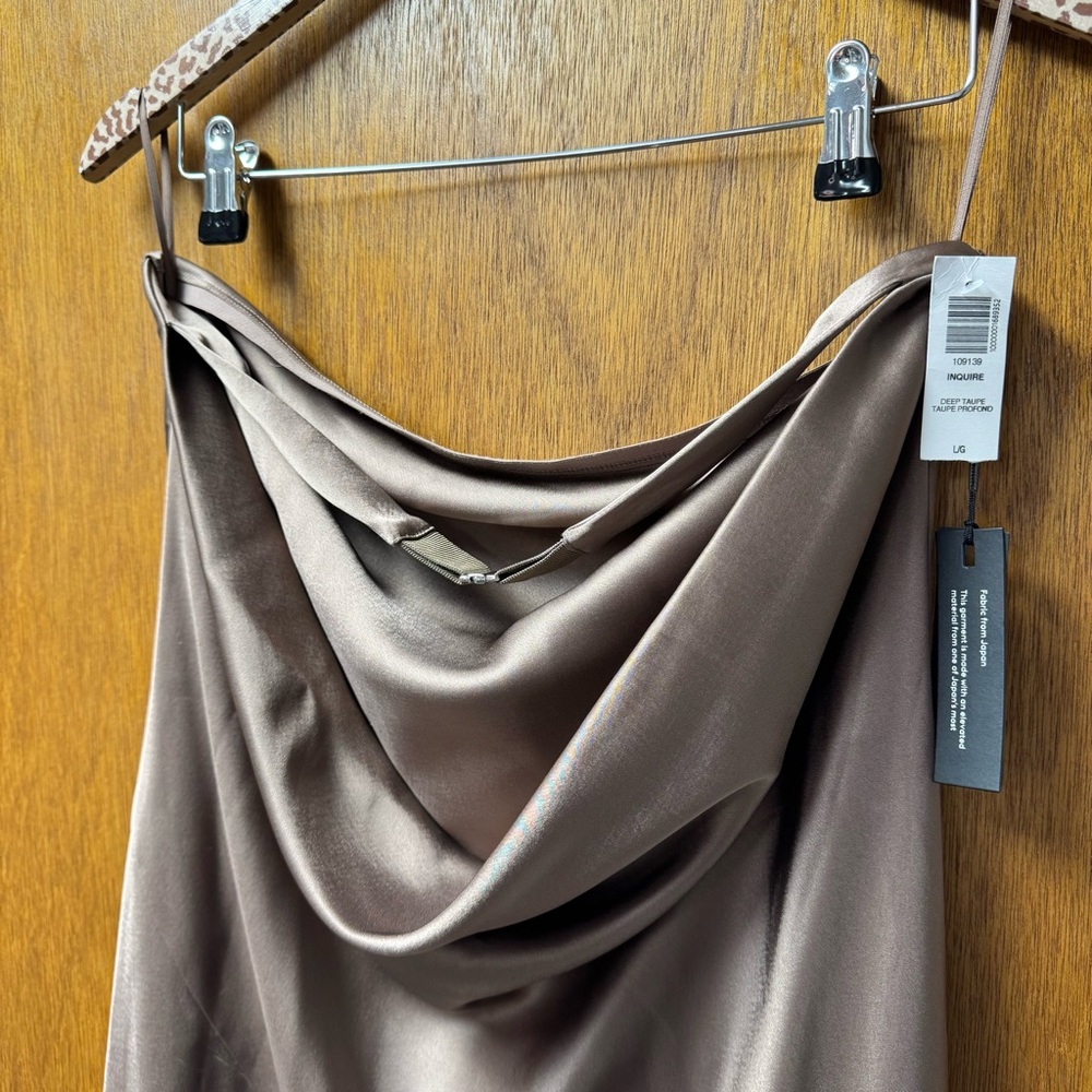 Babaton Strapless Brown Midi Dress - Picture 6 of 16